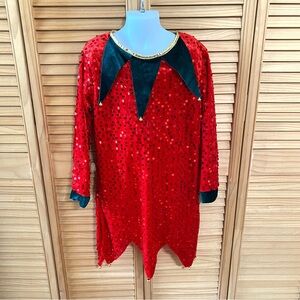 Fun Child’s size Large Sequin Elf Christmas Dress